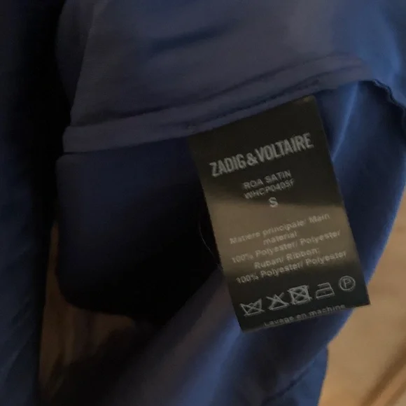 Zadig & Voltaire Midnight Blue MIDI shirt dress SZ small - Picture 5 of 7